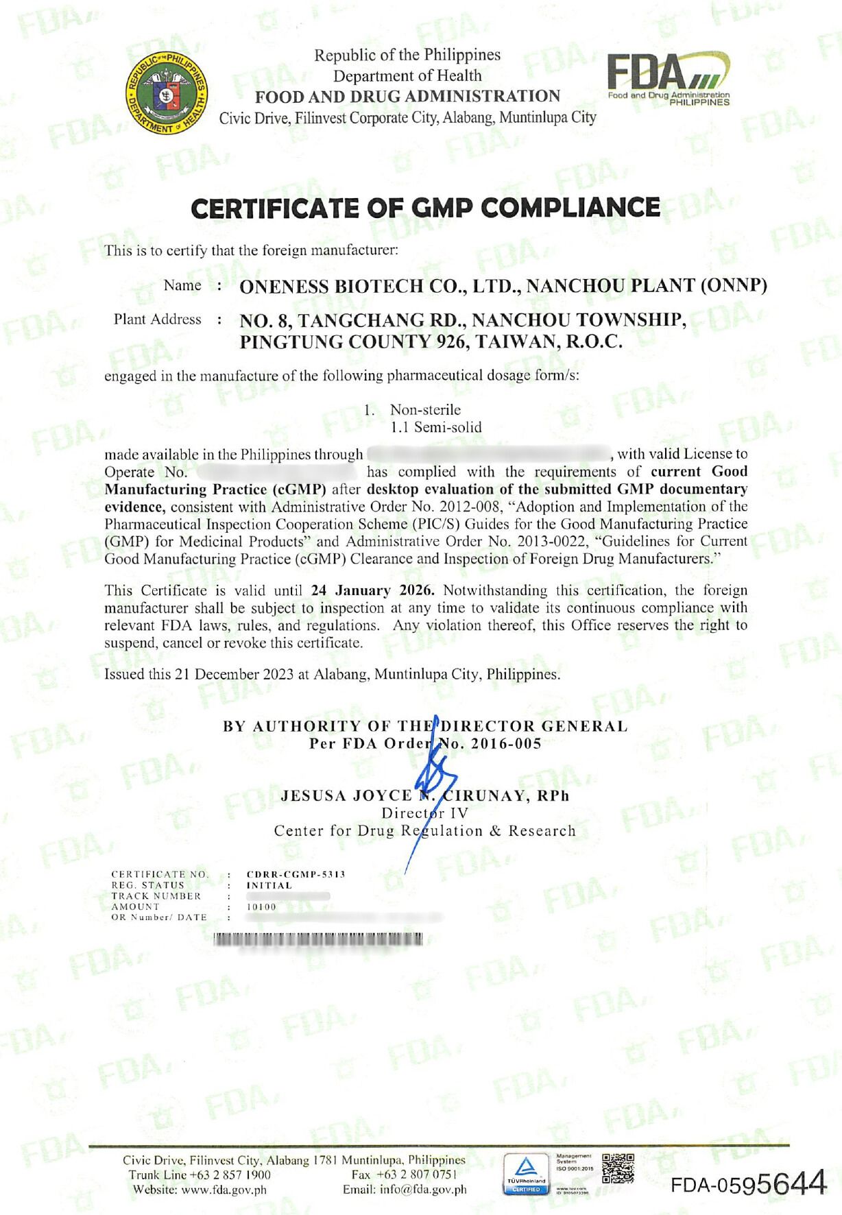 CDRR-CGMP-5313_24January2026